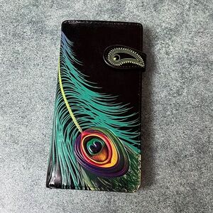Shag Wear Peacock Feather PU Leather Wallet